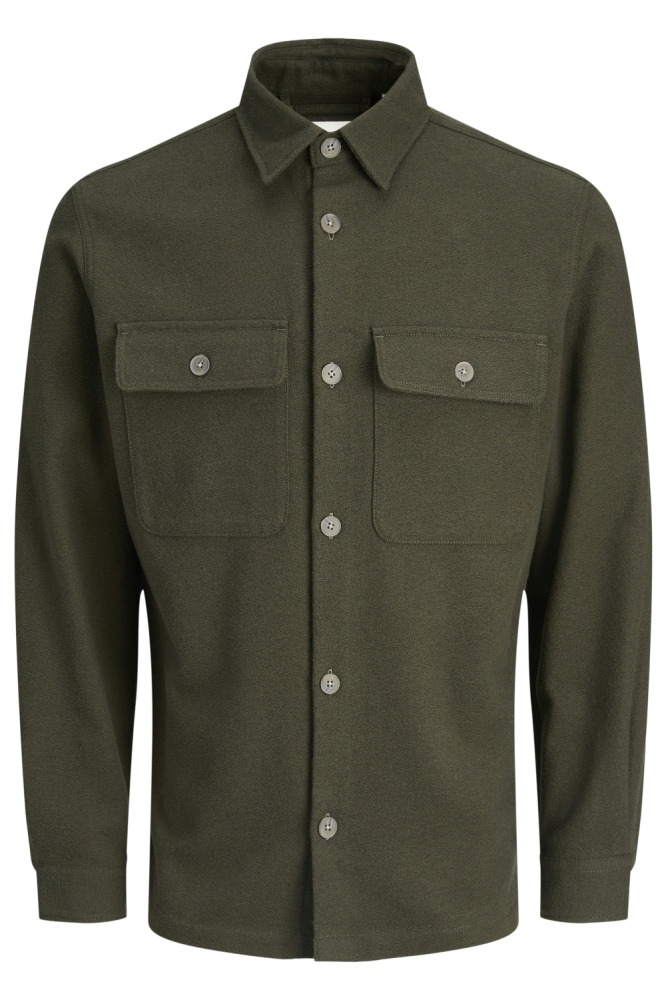 JPRRAYLE MELANGE SOLID L/S OVERSHIRT 12286840 Peat